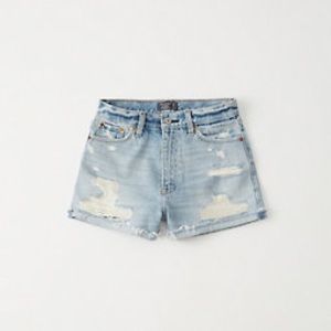 Abercrombie & Fitch High Waist Distressed Shorts